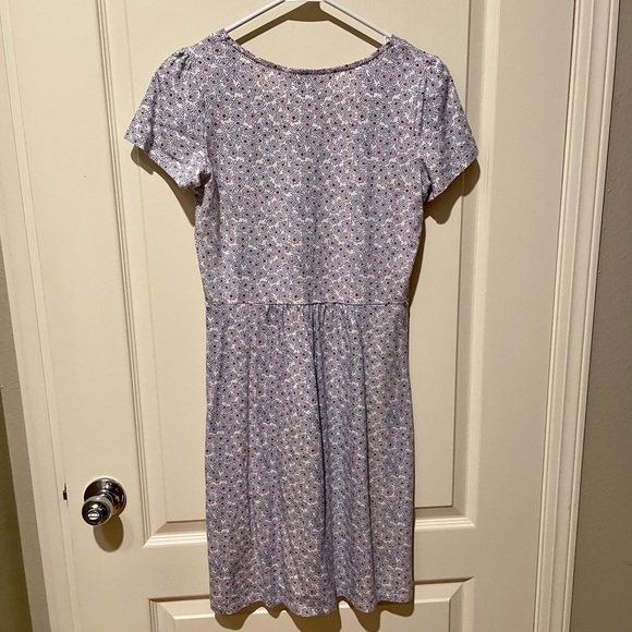 Boden Jersey Dress Size 4 Short Sleeve Ivory Floral Spray EUC Summer Style - Picture 6 of 6